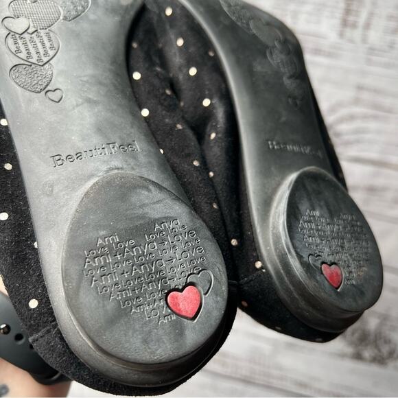 Beautifeel Holly Flats Black Printed Suede Bronze Dots Excellent Women's 39 8-8. - Picture 8 of 11